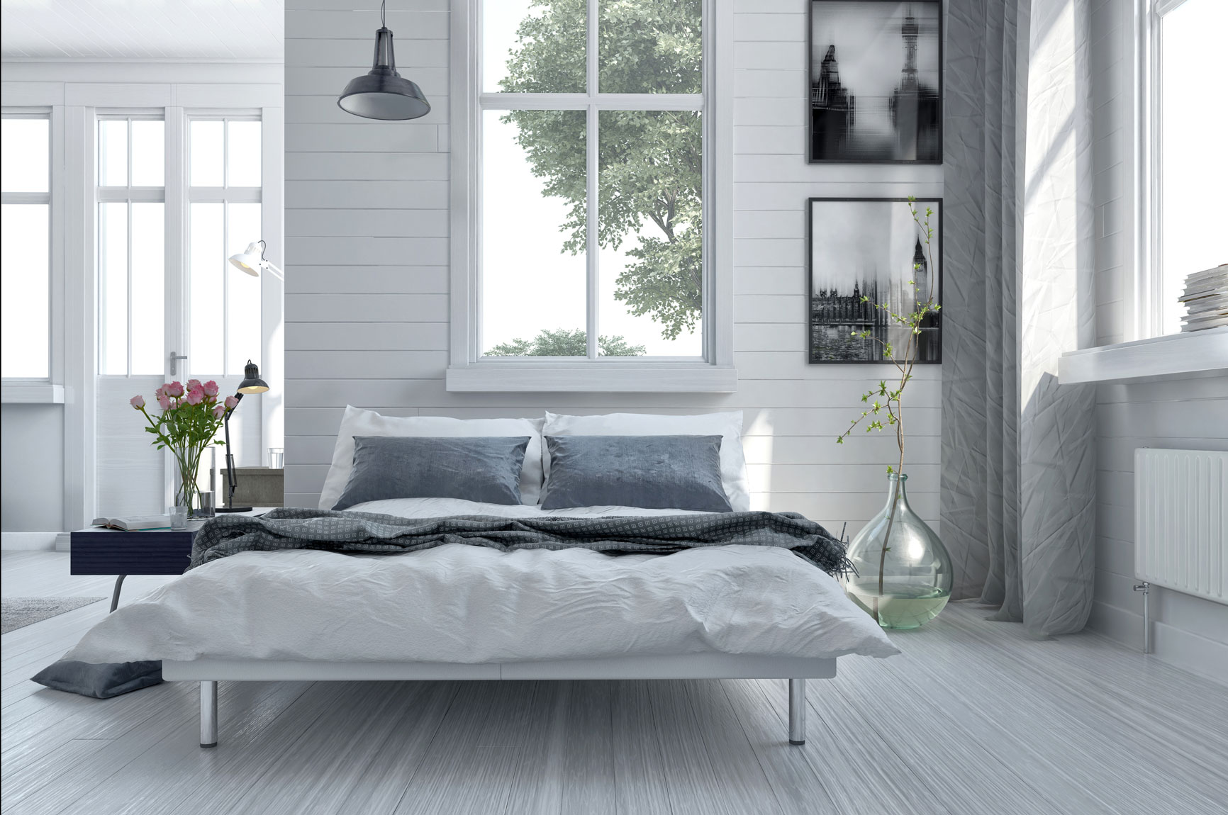 Modernes Schlafzimmer in weiss | mhomes.de